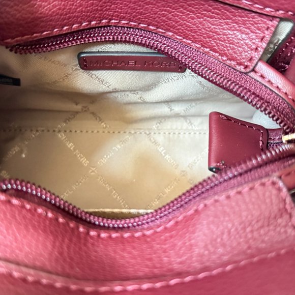 Michael Kors Hamilton XS MINI Satchel Crossbody Bag + Wallet Dark Cherry - Picture 2 of 7